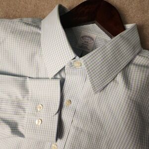 Brooks Brothers Regent Fit Gingham Check Dress Shirt Mens 17.5 Neck